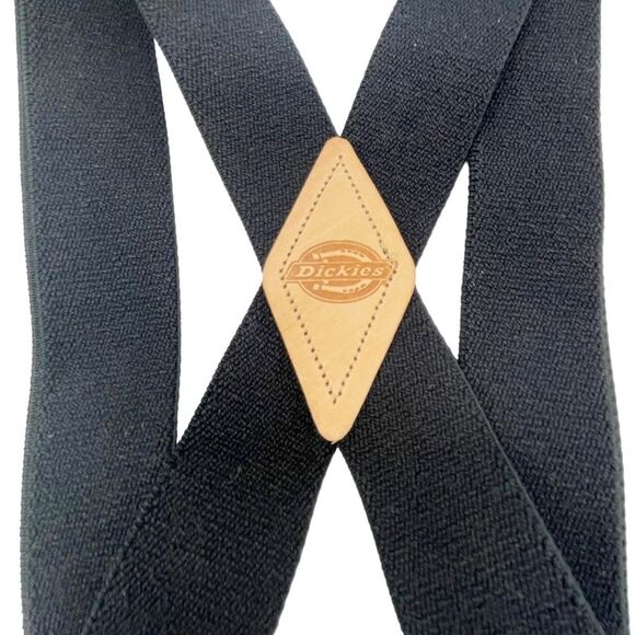 NWT Dickies Men's 1.5” Solid Black Straight Clip Adjustable X Back Suspender OS - Picture 5 of 10